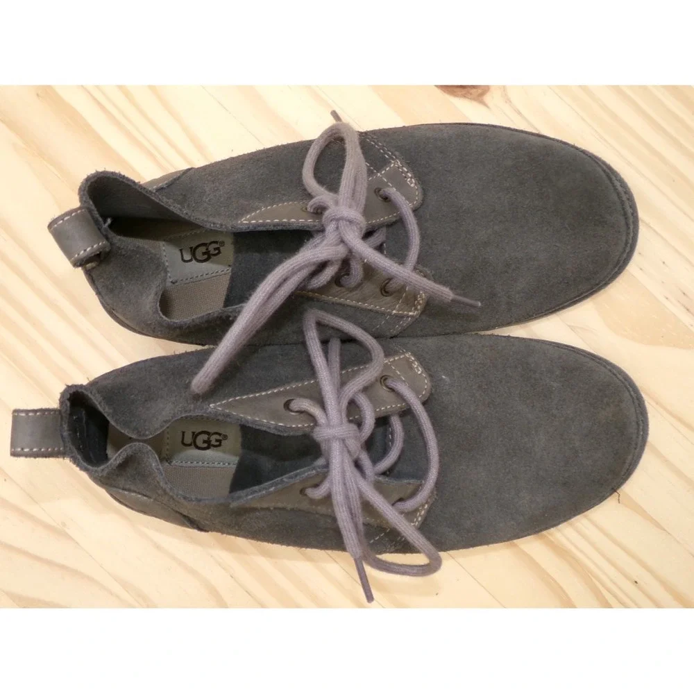 UGG Neumel Boots Mens Size 10 Gray Suede Chukka Ankle Unlined Casual 1020369